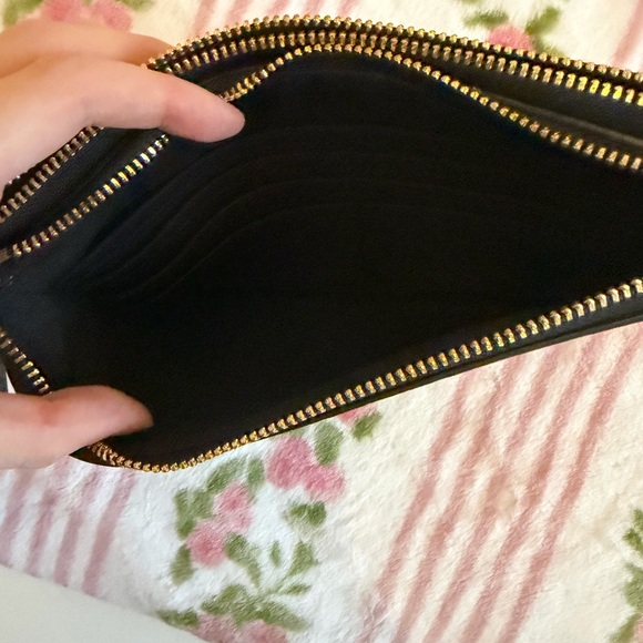 Coach Black Leather Tag Wristlet with Gold Chain - Picture 6 of 8